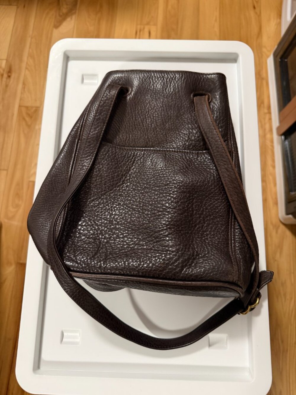 Coach Vintage Dark Brown Bucket Drawstring Leather Purse Bag 4923 Crossbody - Picture 12 of 14